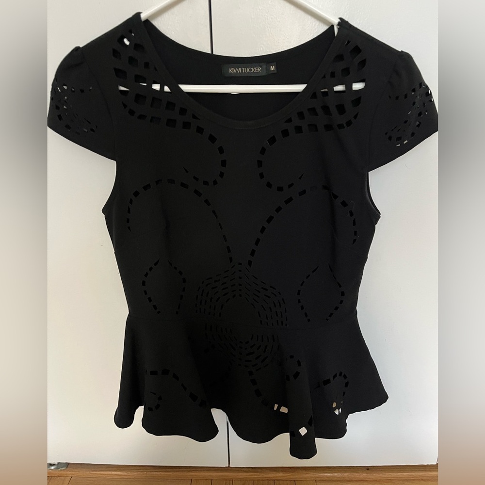 Elegant Black Peplum Top
